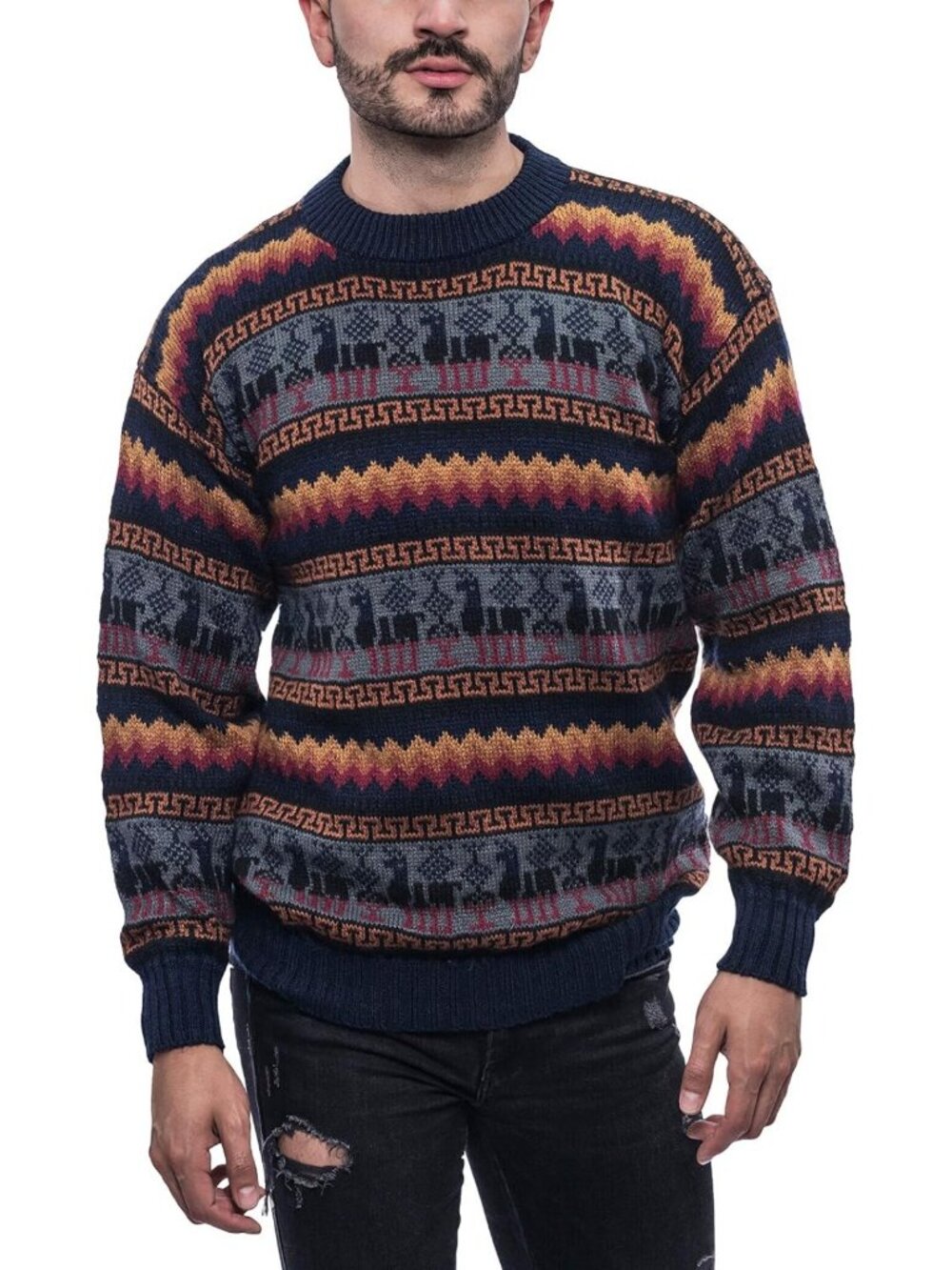 Cozy Alpaca Wool Pullover Sweater for Men | Soft Crewneck Knit for Fall & Winter